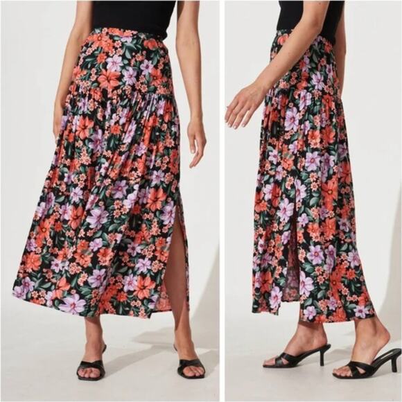Abel the Label Cassandra Dark Floral Summer Boho Maxi Skirt Anthropologie Small - Picture 1 of 7